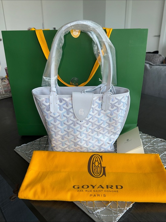Goyard Handbags - Limited edition Goyard Mini Tote in Light Blue and White